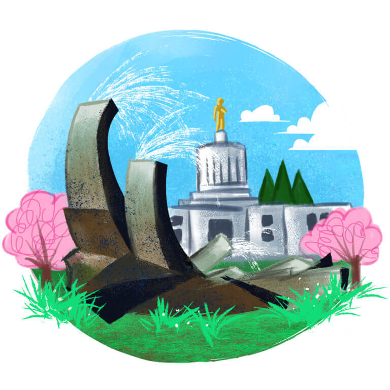 illustration of Salem capitol building area