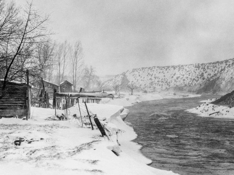 Flooding on a river 1960's